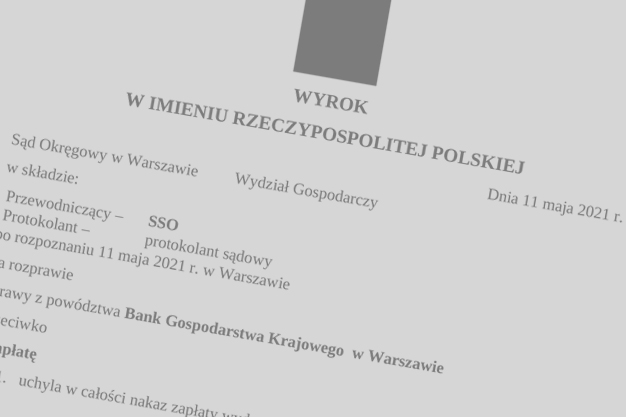 Wygrana z Bankiem Gospodarstwa Krajowego